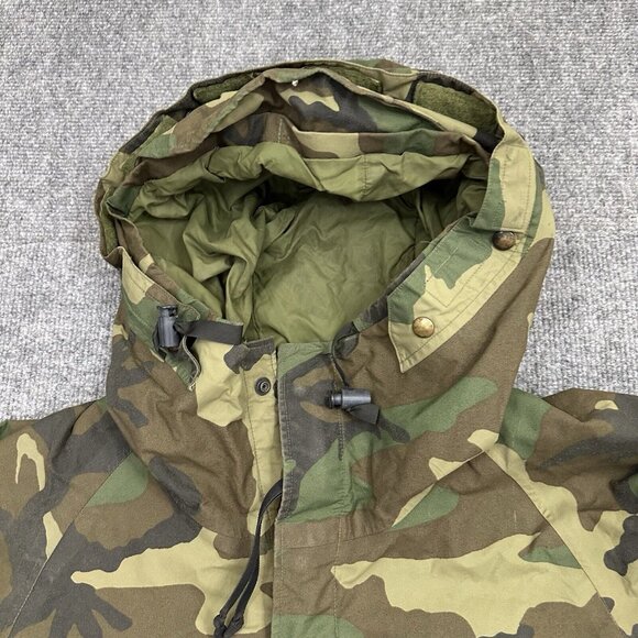 VINTAGE US Military Jacket Parka Medium Gore-Tex Woodland Camo Cold Weather 90s - Picture 3 of 12